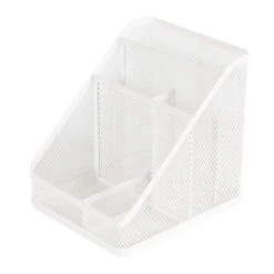 Mesh Medium Desktop Organizer White - Brightroom™: Steel Desk Tool Holder For Office Organization & Accessories