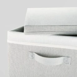 Collapsible Hamper Gray - Brightroom™: Light Gray Laundry Basket With Lid, 5700 Volume, 2 Handles, 26" Height -Daily Comfort Store GUEST 85b9c899 7fba 47d1 8773 5f83f92b920a