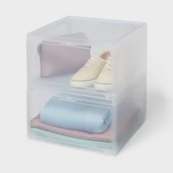 Stackable Large Bin Front Opening Clear - Brightroom™: Transparent Utility Storage, 19 Volume, Stackable 9 Stackable Large Bin Front Opening Clear - Brightroom™: Transparent Utility Storage, 19 Volume, Stackable -Daily Comfort Store GUEST 892f8de3 c577 414b 9fc4 4a3c7ea1d8b8