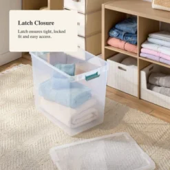 86qt Deep Storage Bin Clear With Latches - Brightroom™ -Daily Comfort Store GUEST 896b2e83 810c 41a9 ab8d 2c31079c45e0