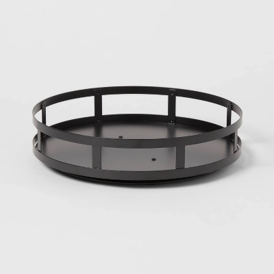 1-Tier Metal Lazy Susan Turntable Black - Brightroom™: Round Steel Serving Tray, Powder-Coated Finish, 11" Diameter 5 1-Tier Metal Lazy Susan Turntable Black - Brightroom™: Round Steel Serving Tray, Powder-Coated Finish, 11" Diameter - Image 3