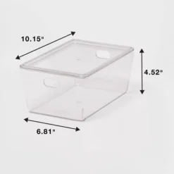 4L Stacking Clear Bin With Lid - Brightroom™: PET, Lidded, Stackable, Universal Storage, 10.15"x6.81"x4.52" -Daily Comfort Store GUEST 97abf7a3 80b7 45fd b0af 06eed6edf00a