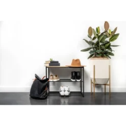 3 Tier Shoe Rack Black Metal With Natural Wood - Brightroom™ -Daily Comfort Store GUEST 98afcc63 2d71 499c 8617 9ae2ecd81e5d