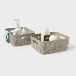 2pk Wave Medium Decorative Basket Gray - Brightroom™ -Daily Comfort Store GUEST 9a90595b 9762 4a0a 8121 32425a4a5b90