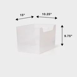 XL Multipurpose Storage Bin Clear - Brightroom™: Polypropylene Utility, 1499 Volume, 9.75" H, 15" W, 10.25" D -Daily Comfort Store GUEST 9b2ee6c7 1f9b 4d9b 8f51 e3f0952399f9
