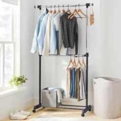 Adjustable Double Rod Garment Rack - Brightroom™