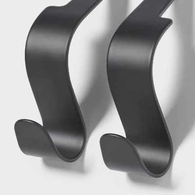 2pk Car Hooks Black - Brightroom™: Universal Steel Storage For Bags & Purses, Matte Black, No Assembly Required 4 2pk Car Hooks Black - Brightroom™: Universal Steel Storage For Bags & Purses, Matte Black, No Assembly Required - Image 2