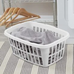 1.5bu Laundry Basket White - Brightroom™: Large Portable Clothes Hamper With Built-In Handles, 52.8L Capacity -Daily Comfort Store GUEST 9ebdccc1 3047 4450 8ee0 4f5ec4d123ec