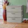 3 Drawer Wide Tower Dark Gray - Brightroom™: Plastic Storage Drawers, Portable Universal Storage, No Assembly Required