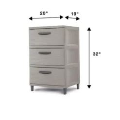 3 Drawer Storage Cabinet Gray - Brightroom™: Plastic Utility Storage Drawers, Universal Organization, No Assembly Required -Daily Comfort Store GUEST a2c50798 8e68 47ba b739 503eb0339439