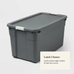 45gal Latching Storage Tote - Brightroom™: Portable Plastic Container With Lid, Universal Storage, Gray, 45 Gallon Capacity -Daily Comfort Store GUEST a42903f1 b0e7 4adf 995d 5bb50a587821