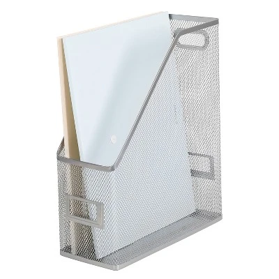 Mesh Magazine File Silver - Brightroom™: Steel File Organizer & Storage Bin, 12" H, No Assembly Required 3 Mesh Magazine File Silver - Brightroom™: Steel File Organizer & Storage Bin, 12" H, No Assembly Required