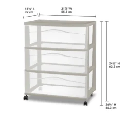 3 Drawer Wide Cart Spaceship Gray - Brightroom™ -Daily Comfort Store GUEST a9bc6de3 2aac 4d2e adb9 0c04fe9bcf2a