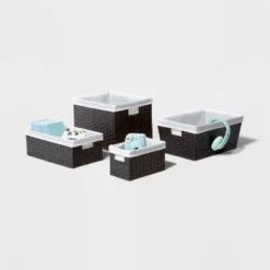 16" X 9" X 6" Lined Woven Media Bin Black - Brightroom™ -Daily Comfort Store GUEST ac4ff65f f7b2 48fa aa42 7459f63d7c52