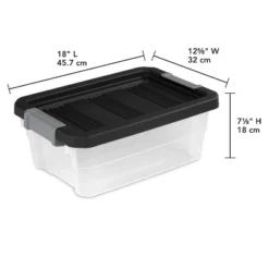 16qt Heavy Duty Latching Clear Storage Box - Brightroom™: Portable Plastic Bin, Universal Storage, Black, Lidded -Daily Comfort Store GUEST ae0871b6 5f27 4f07 a864 0d3c84c3cdfc