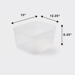 Large Open Storage Bin Clear - Brightroom™: Plastic, Portable, Nesting, Universal Storage, 20.4 Volume, 15x12.25x8.25 -Daily Comfort Store GUEST ae6a255b 79f2 41bd a01d f31e54347a04