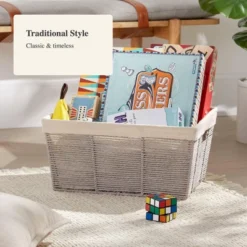 17" X 12" X 8" Large Woven Twisted Paper Rope Tapered Basket Gray - Brightroom™ -Daily Comfort Store GUEST c7571cc9 f898 4260 b342 26d81c859c6c