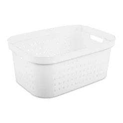 1.5bu Rectangle Modern Laundry Basket - Brightroom™: White Plastic Clothes Basket With Built-In Handles, Medium Size -Daily Comfort Store GUEST cc28ac84 ff71 41ec aa28 778151e96fdd