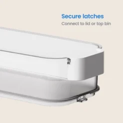 Click In Place 3qt Clear Shallow Slim Plastic Storage Bin With White Latch For Home And Office Organization - Brightroom™ -Daily Comfort Store GUEST d901ff7b 37d4 401c 87f5 e3cadb61a7b5