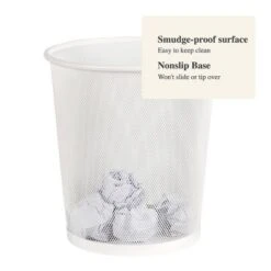 Mesh Waste Basket White - Brightroom™: Steel Indoor Trash Can, Nonslip Base, Fingerprint-Resistant, 3 Gallon Capacity -Daily Comfort Store GUEST d9d2dc05 a805 4641 a2fd 2e5098a1fe97