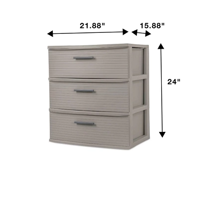 3 Drawer Wide Tower Dark Gray - Brightroom™: Plastic Storage Drawers, Portable Universal Storage, No Assembly Required 8 3 Drawer Wide Tower Dark Gray - Brightroom™: Plastic Storage Drawers, Portable Universal Storage, No Assembly Required - Image 6