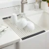 Over The Sink (Roll Away) Dish Drainer Silver - Brightroom™: Stainless Steel Drying Rack Mat, Hand Wash, 20.5"x13" -Daily Comfort Store GUEST dd630b89 f47f 4083 a56c a5e9868825de