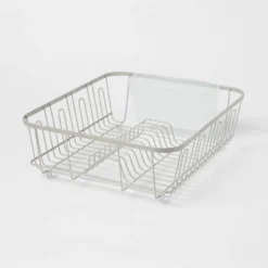 Large Steel Dish Drainer Brushed Nickel - Brightroom™: Freestanding Dish Drying Rack With Utensil Holder -Daily Comfort Store GUEST ddbf9fa4 54a6 46b5 987f bc8dc5a8b863