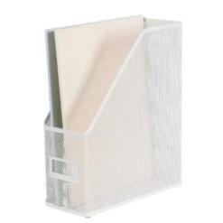Mesh Magazine File White - Brightroom™: Steel File Organizer & Holder, No Assembly Required, 12" H X 10" W X 4.12" D -Daily Comfort Store GUEST e4c4439d 3de6 449d a563 76359483150a