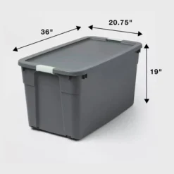 45gal Latching Storage Tote - Brightroom™: Portable Plastic Container With Lid, Universal Storage, Gray, 45 Gallon Capacity -Daily Comfort Store GUEST e59219fb 3fdd 467e a3eb ab84cb95177a