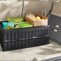 Easy Assembly Hard Sided Bins Black - Brightroom™: Universal Utility Storage, 50% Recycled Plastic, 3622 Volume Capacity