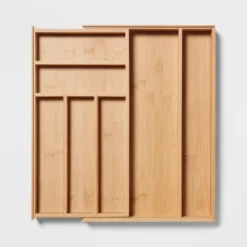 Natural 7 Compartment Drawer Organizer Brown - Brightroom™: Expandable Kitchen Utensils & Silverware Storage -Daily Comfort Store GUEST ea011435 4dd3 433b 9629 b38ace85d076