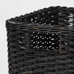 S Washed Woven Rattan Crate Black - Brightroom™: Rectangle Decorative Basket, 8" H X 11.25" W X 10" D, Air Dry -Daily Comfort Store GUEST f3de5ca0 ee3b 4f81 af56 6d01dd956be3