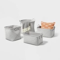 Large Woven Rectangular Storage Basket Gray/White - Brightroom™ -Daily Comfort Store GUEST f7afc392 cd5f 4f5b b71c de34f8204ec5