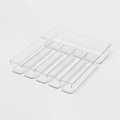 6 Compartment Plastic Drawer Flatware Organizer - Brightroom™: Clear In-Drawer Silverware Tray, Contemporary Style -Daily Comfort Store GUEST f88f6ece c51c 4c20 9f4c b4ef10e073ea