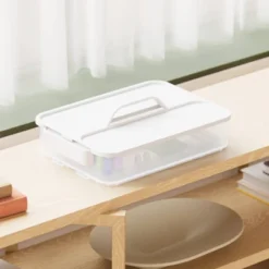 Click In Place 6.7qt Clear Shallow Plastic Storage Bin With White Latch For Home And Office Organization - Brightroom™ -Daily Comfort Store GUEST ffd88927 ddb5 48af 946a 3273e62a3092